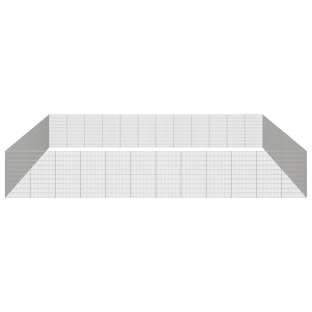 vidaXL 48 paneles horganyzott vas szabadon álló állatketrec 54x100 cm