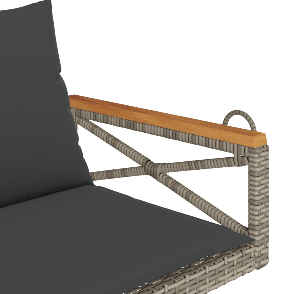 vidaXL szürke polyrattan hintapad párnákkal 109 x 62 x 40 cm