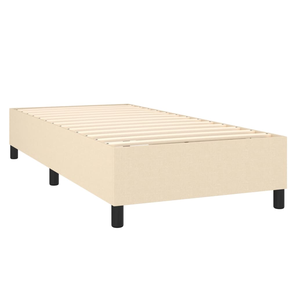 vidaXL krémszínű szövet rugós ágy matraccal 80 x 200 cm
