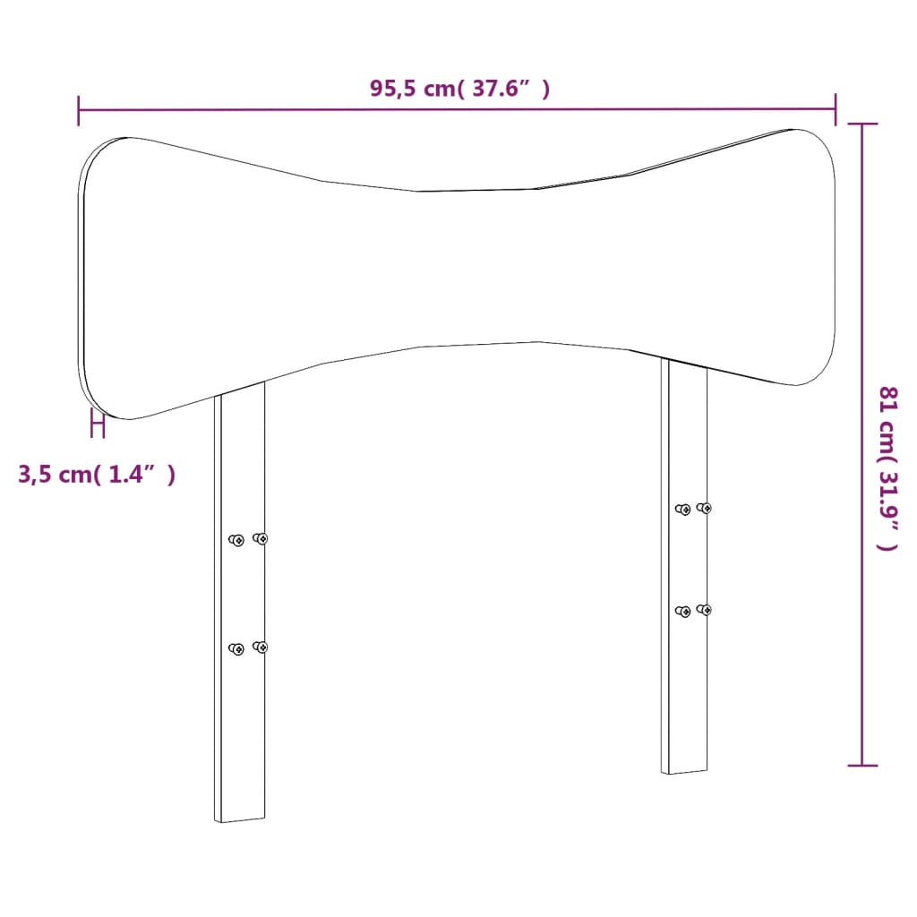 vidaXL fehér tömör fenyőfa fejtámla 90 cm