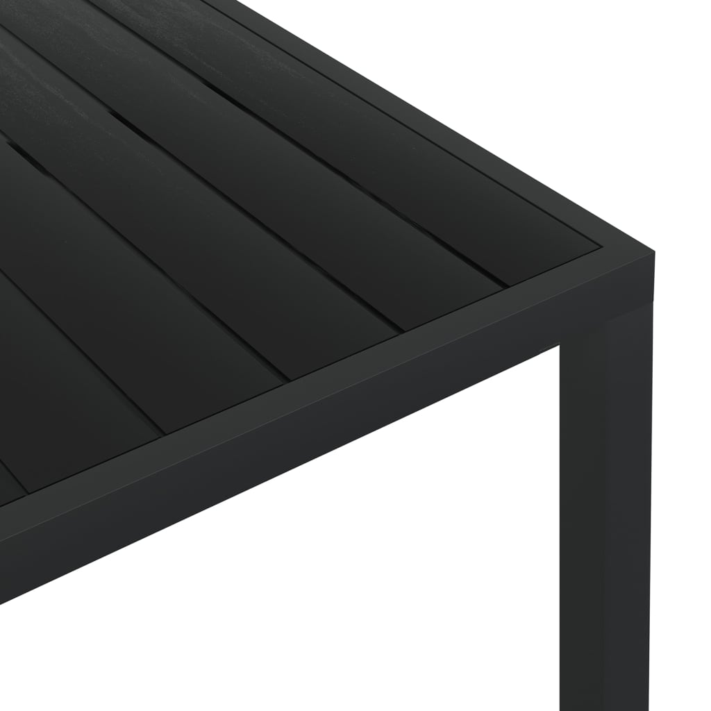 vidaXL fekete alumínium és WPC kerti asztal 185 x 90 x 74 cm