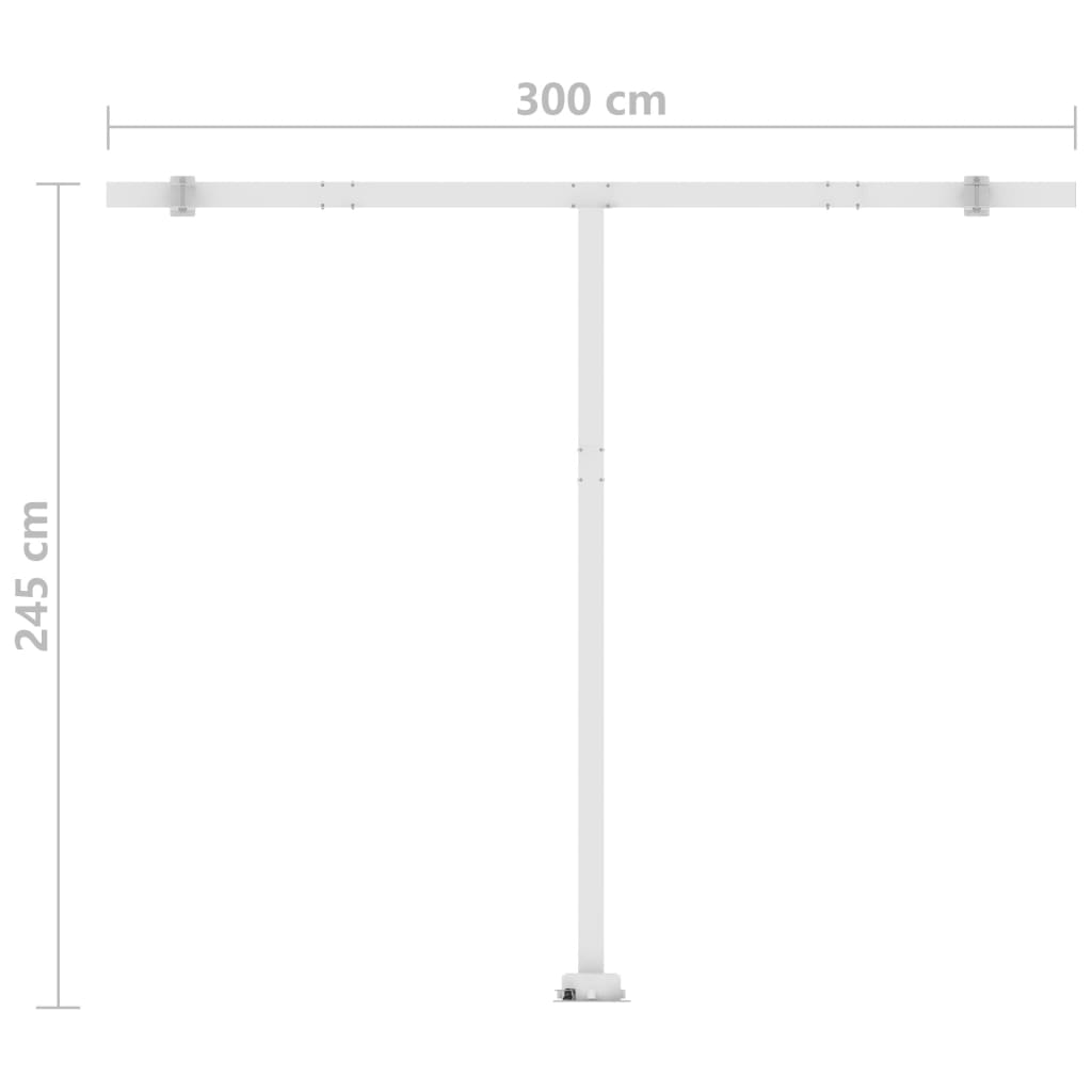 vidaXL sárga-fehér szélérzékelős és LED-es napellenző 350 x 250 cm