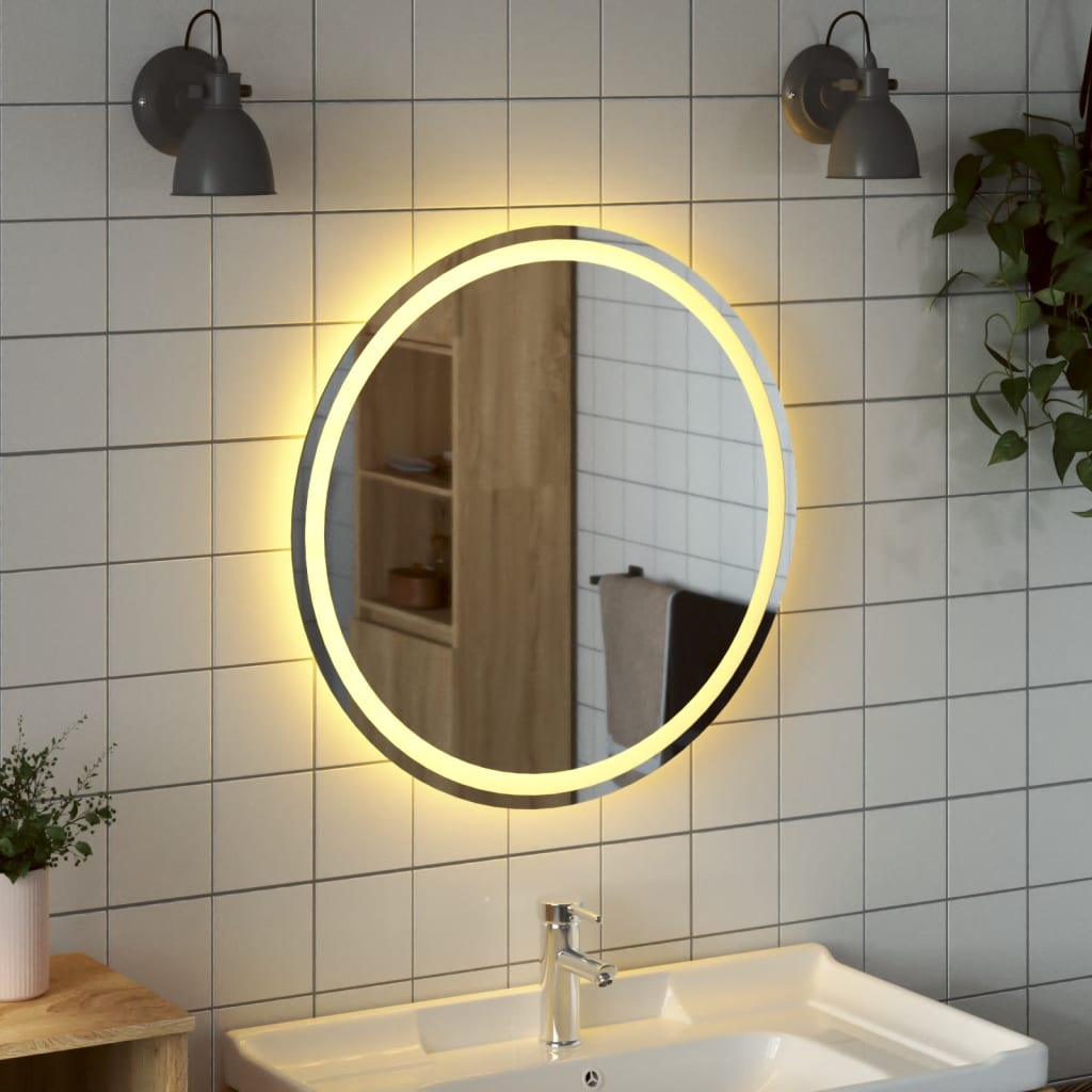 vidaXL kerek LED-es fürdőszobai tükör 70 cm