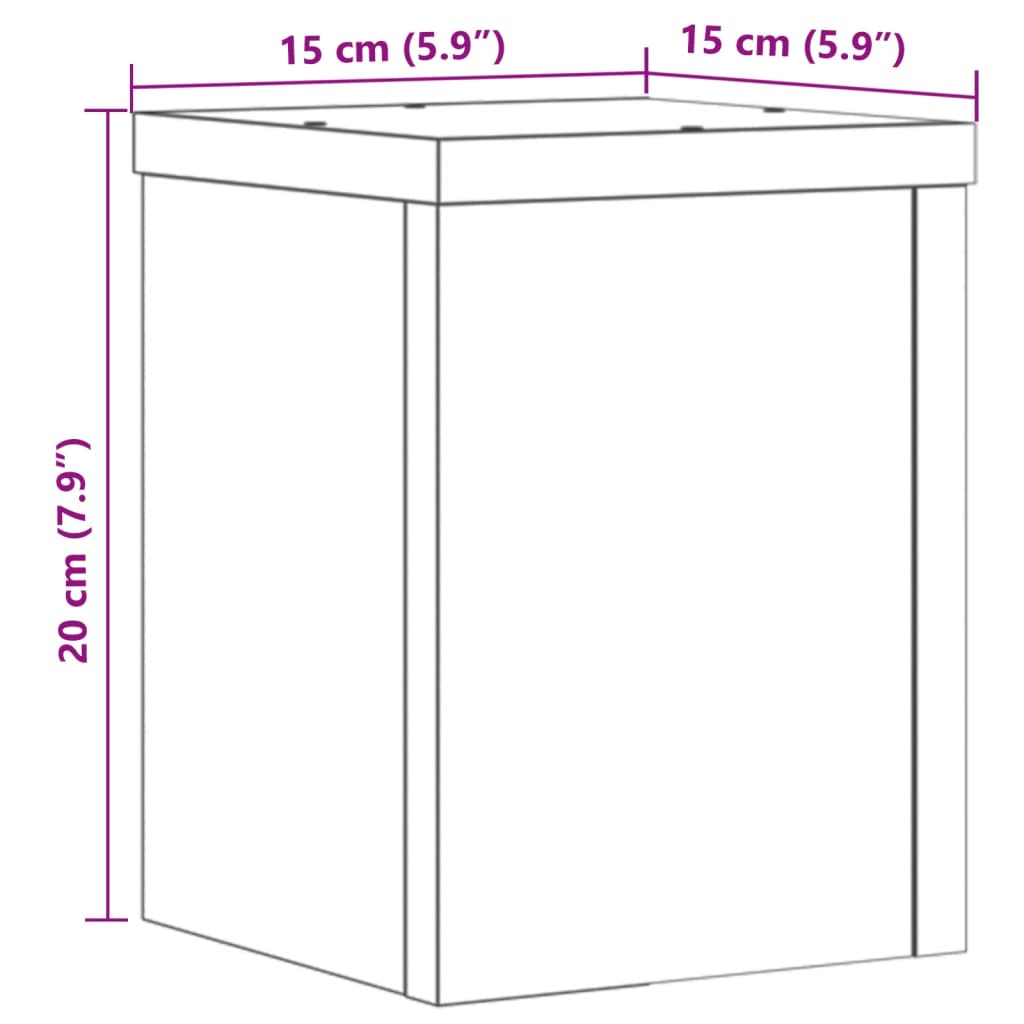 vidaXL 2 db fekete szerelt fa növénytartó állvány 15 x 15 x 20 cm