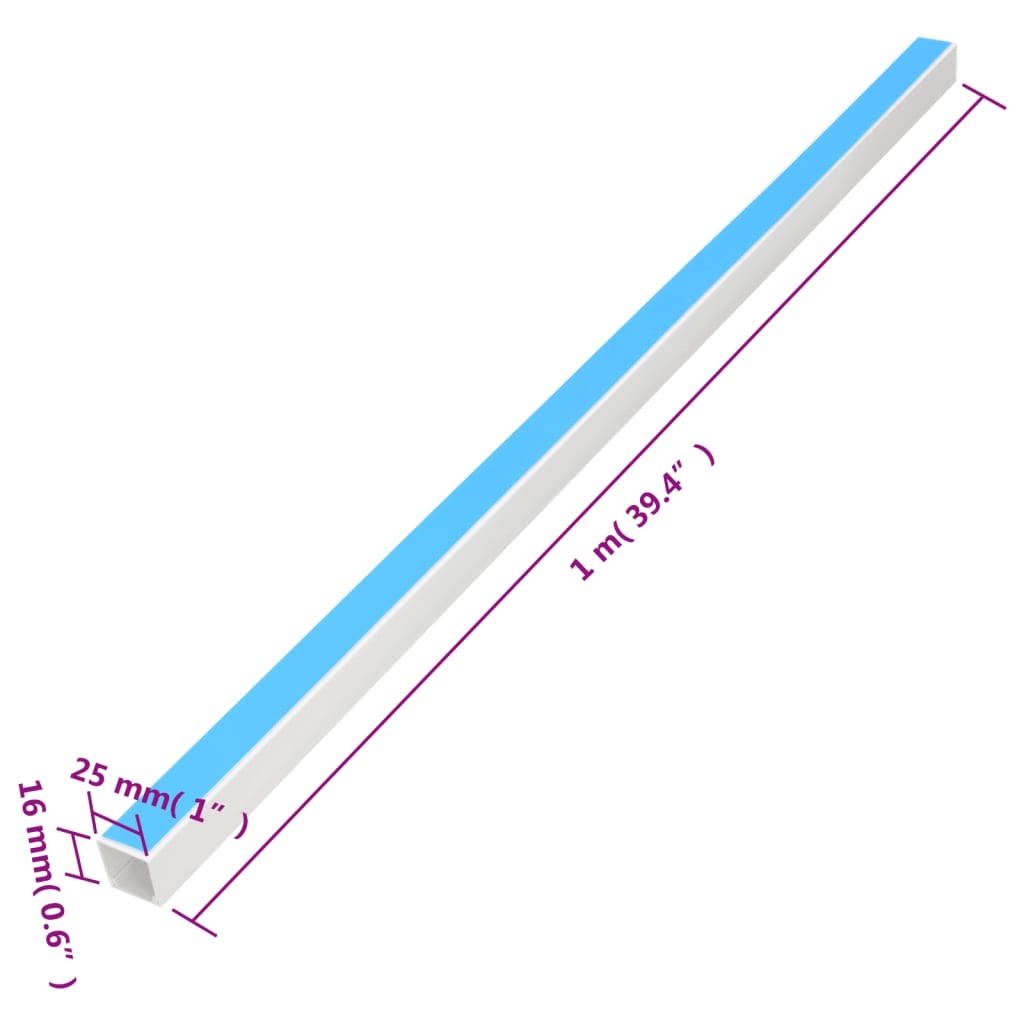 vidaXL öntapadós PVC kábelcsatorna 25 x 16 mm 30 m