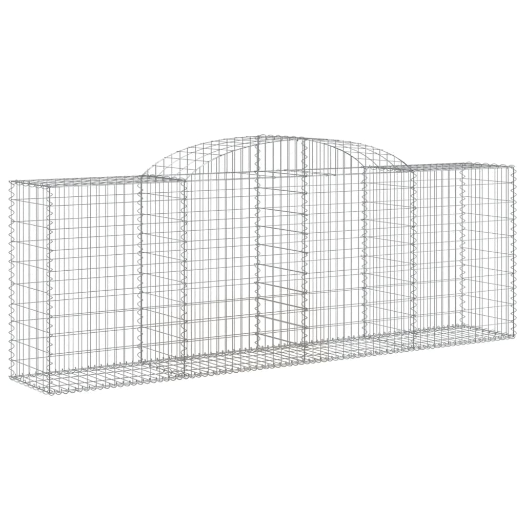 vidaXL 2 db íves horganyzott vas gabion kosár 300 x 50 x 100/120 cm