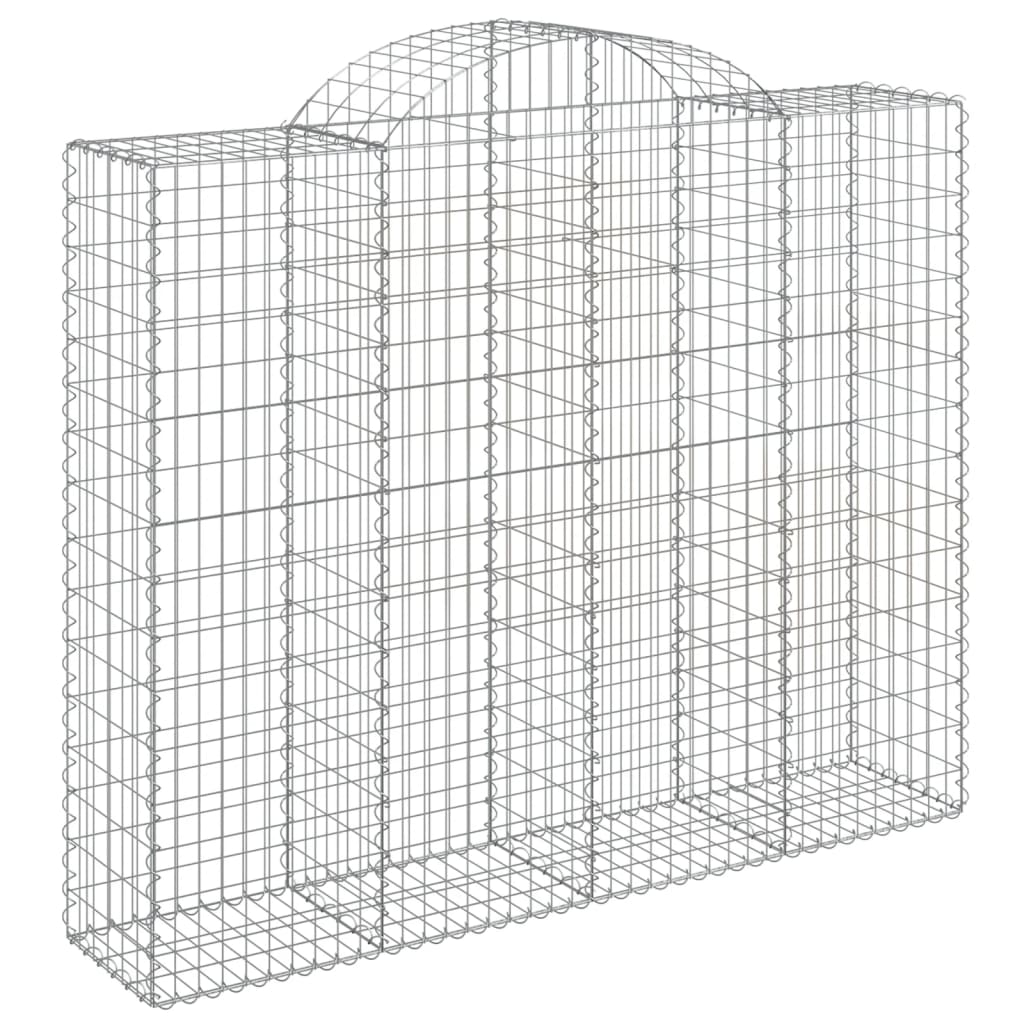 vidaXL 20 db íves horganyzott vas gabion kosár 200x50x160/180 cm