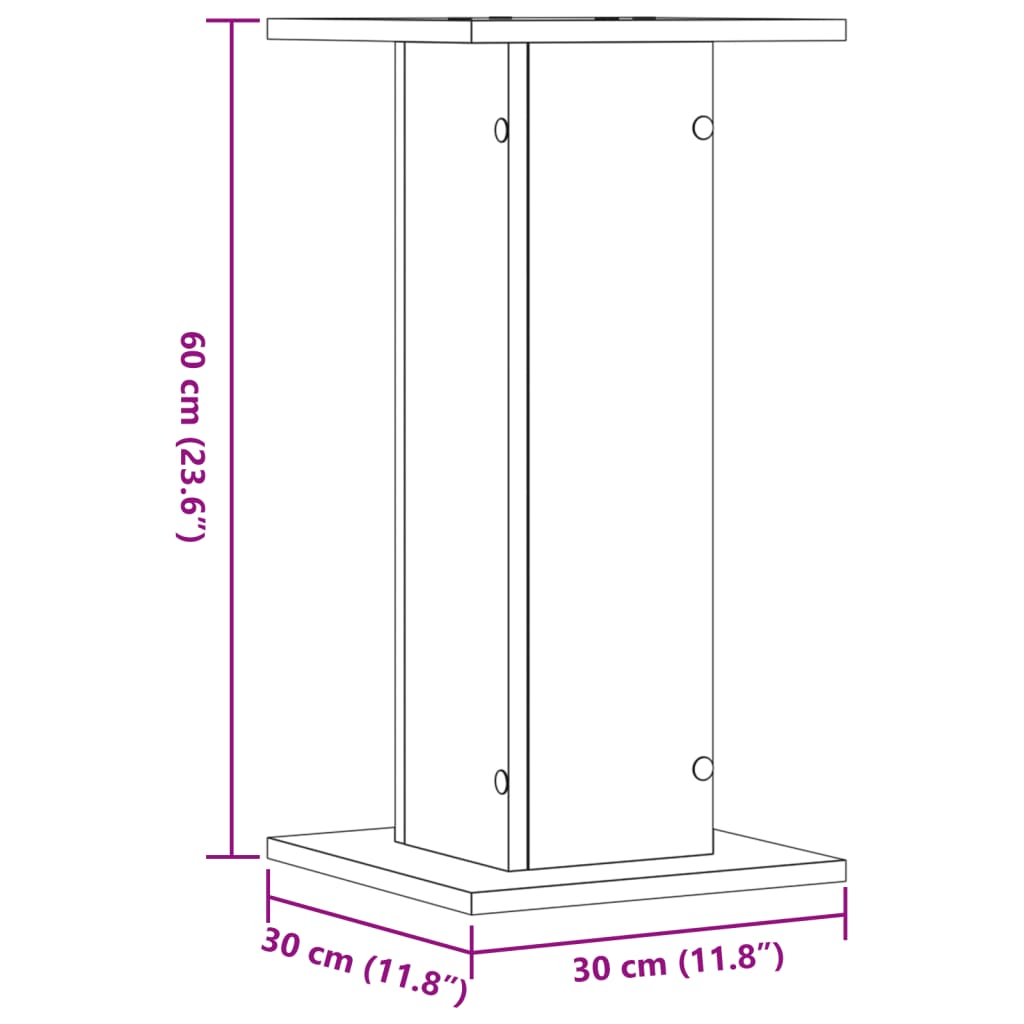 vidaXL 2 db szürke sonoma szerelt fa hangszóróállvány 30 x 30 x 60 cm