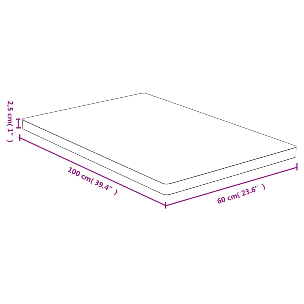 vidaXL bambusz asztallap 60 x 100 x 2,5 cm