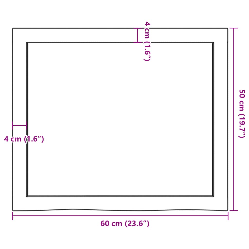 vidaXL sötétbarna kezelt tömör fa fürdőszobai pult 60x50x(2-6) cm