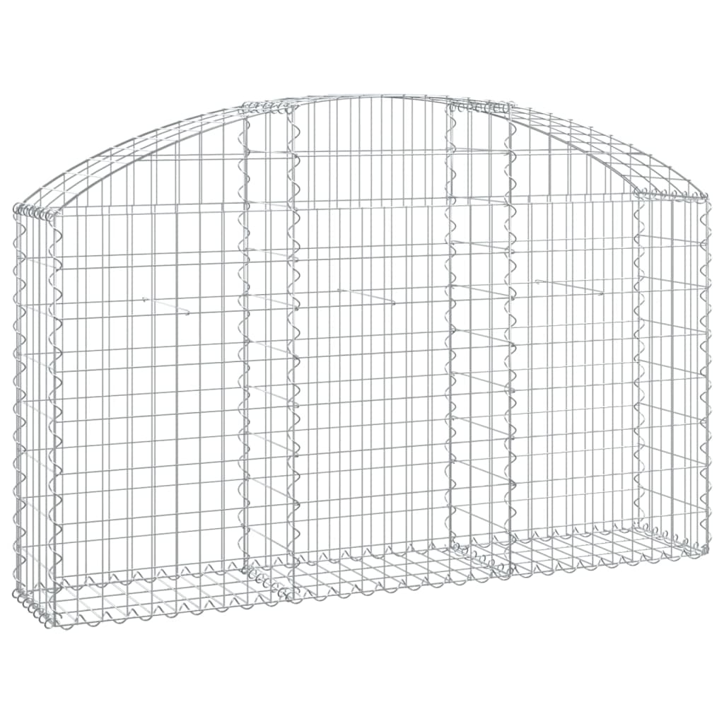 vidaXL íves horganyzott vas gabion kosár 150x30x80/100 cm