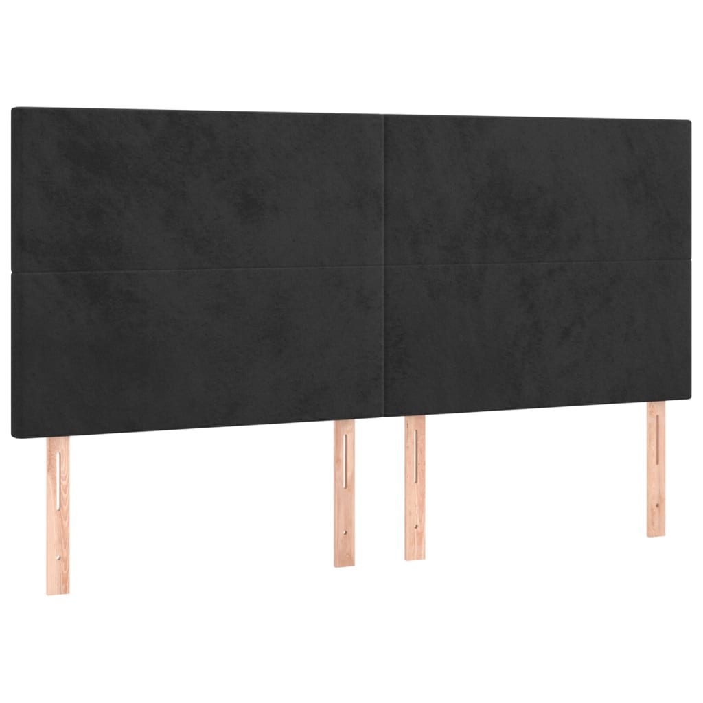 vidaXL 4 db fekete bársony fejtámla 80 x 5 x 78/88 cm