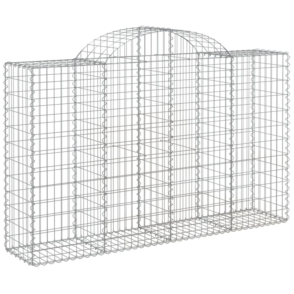 vidaXL 5 db íves horganyzott vas gabion kosár 200x50x120/140 cm