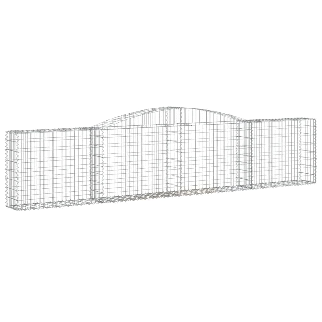 vidaXL 25 db íves horganyzott vas gabion kosár 400x30x80/100 cm