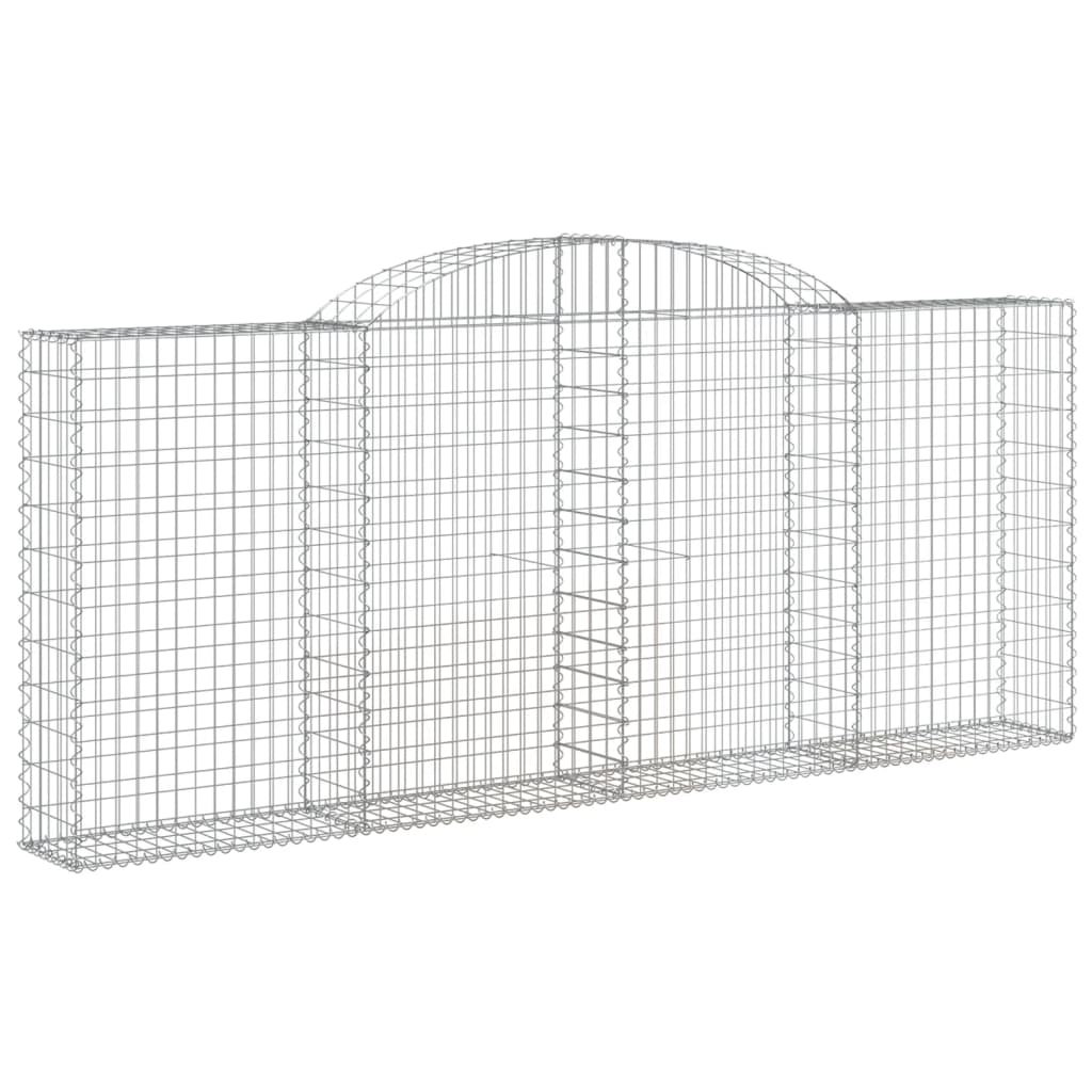 vidaXL 3 db íves horganyzott vas gabion kosár 300x30x120/140 cm