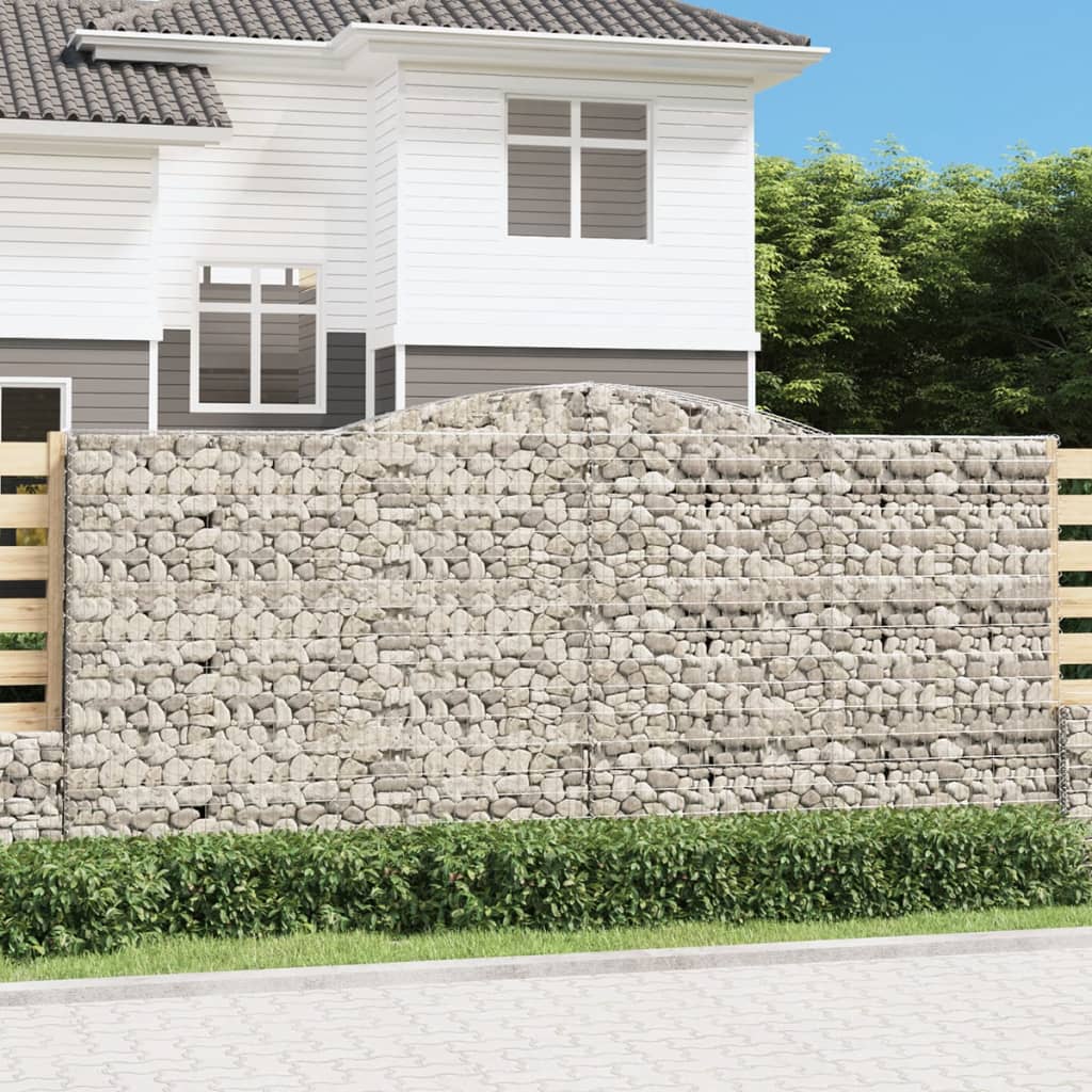 vidaXL íves horganyzott vas gabion kosár 400x30x180/200 cm