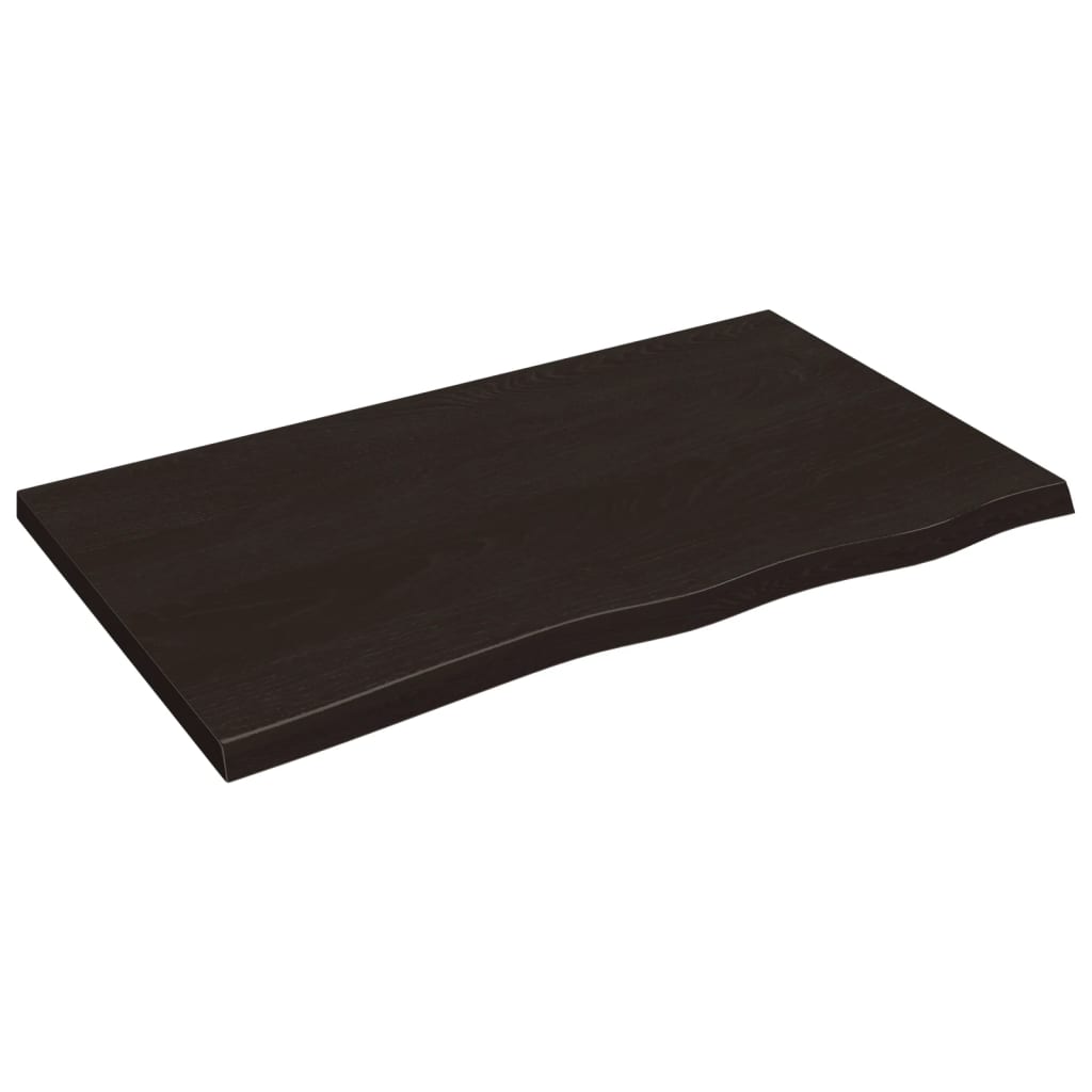 vidaXL sötétbarna kezelt tömör fa fürdőszobai pult 100x60x(2-4) cm