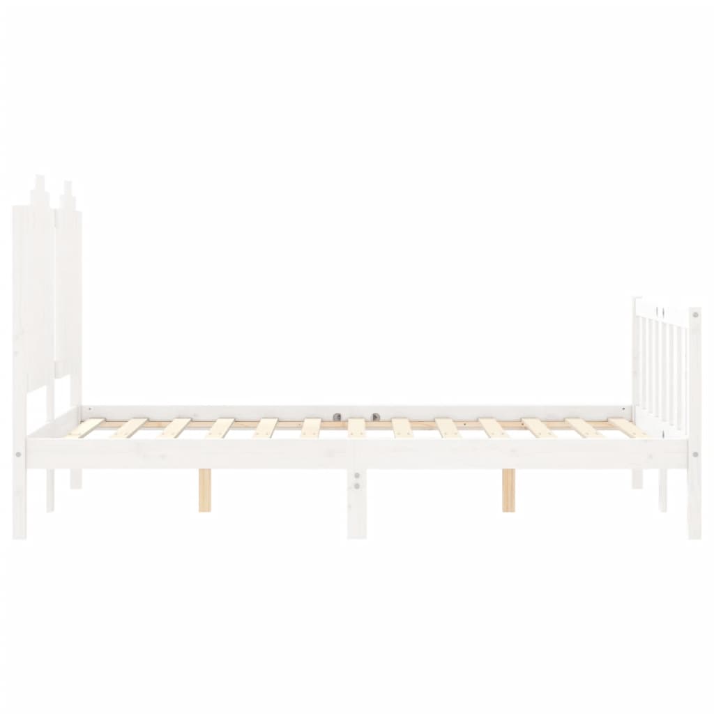 vidaXL fehér tömör fa ágykeret fejtámlával 120 x 200 cm