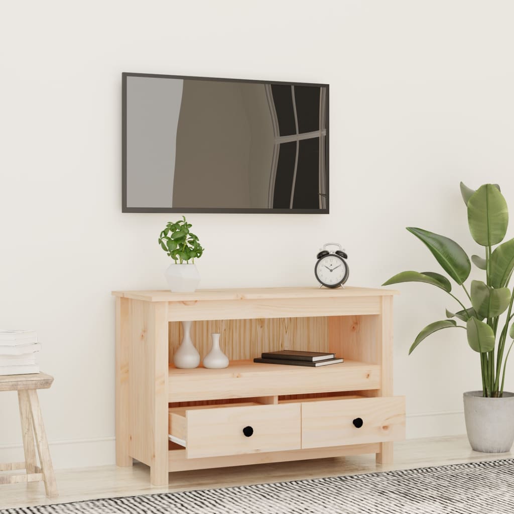 vidaXL tömör fenyőfa TV-szekrény 79 x 35 x 52 cm