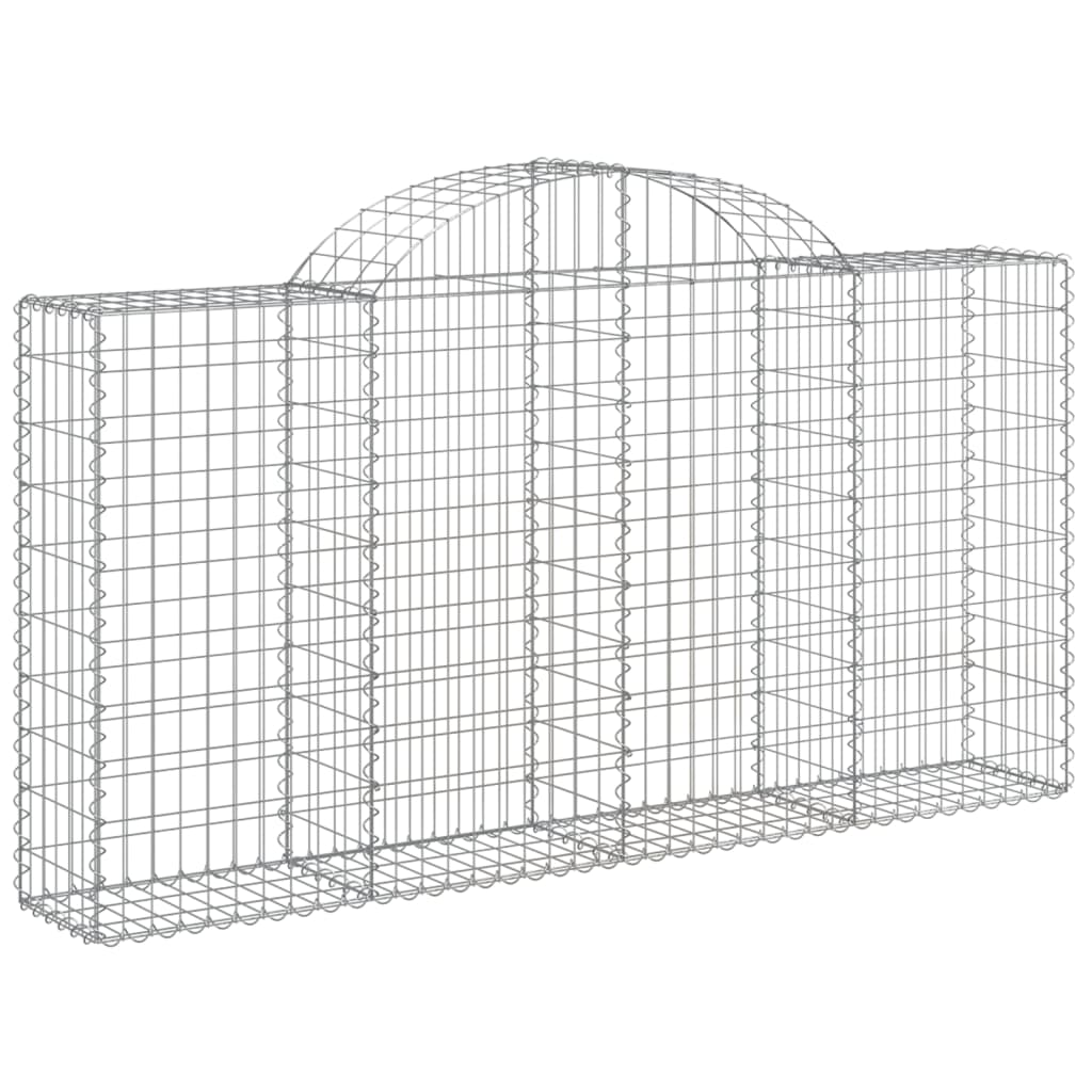 vidaXL 10 db íves horganyzott vas gabion kosár 200x30x100/120 cm