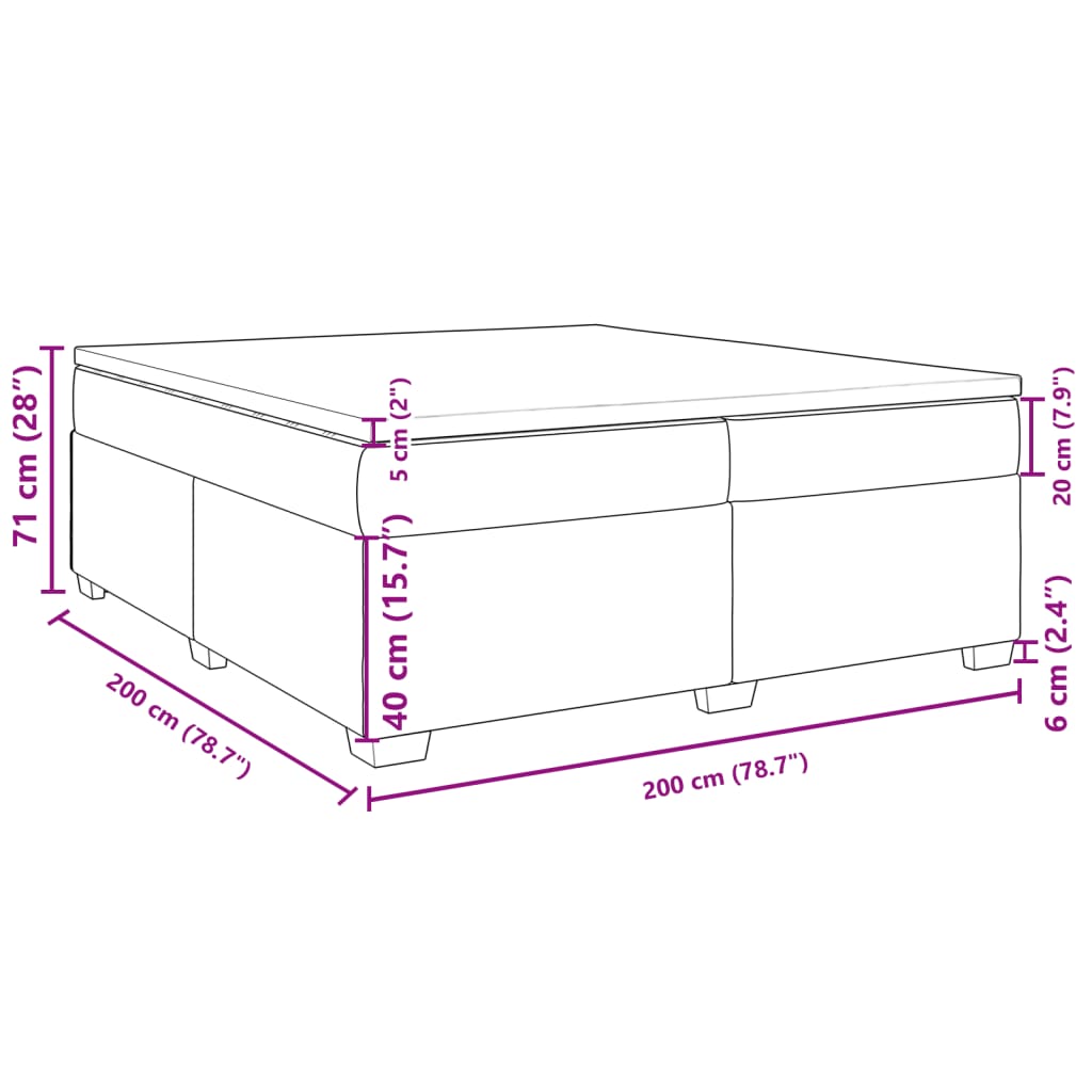 vidaXL sötétzöld bársony rugós ágy matraccal 200x200 cm