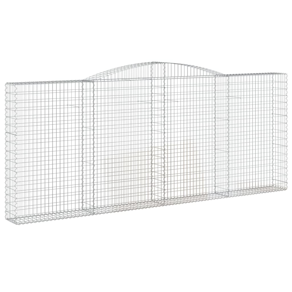 vidaXL 2 db íves horganyzott vas gabion kosár 400x30x160/180 cm