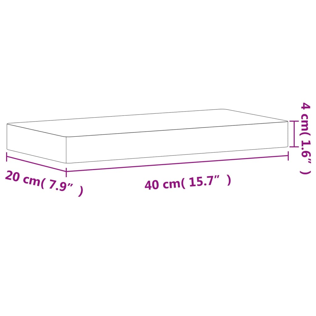 vidaXL tömör bükkfa fali polc 40 x 20 x 4 cm