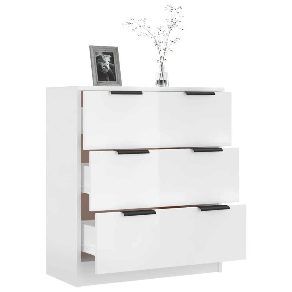 vidaXL magasfényű fehér szerelt fa tálalóasztal 60 x 30 x 70 cm