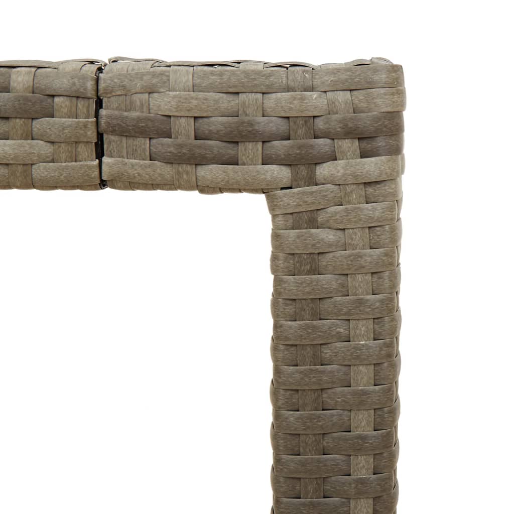 vidaXL szürke polyrattan üveglapos kerti asztal 150 x 90 x 75 cm