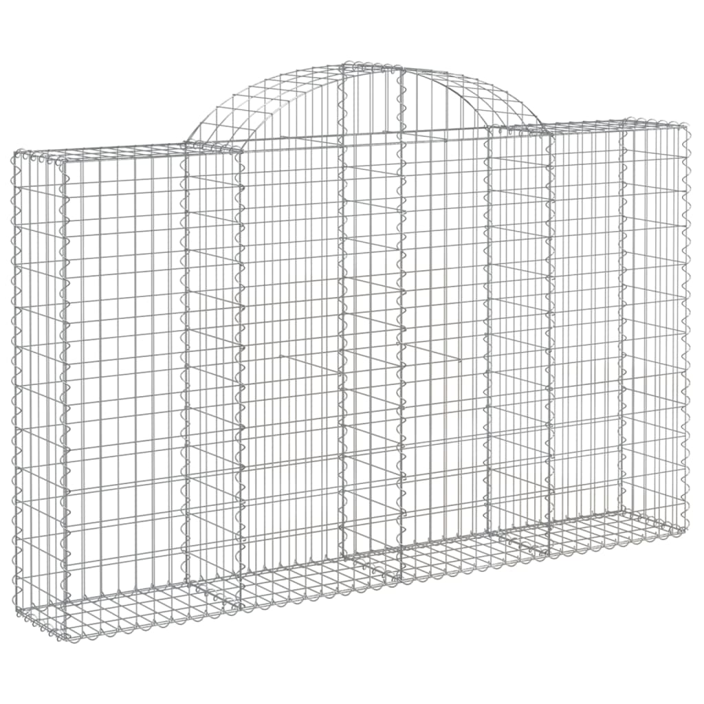 vidaXL 18 db íves horganyzott vas gabion kosár 200x30x120/140 cm