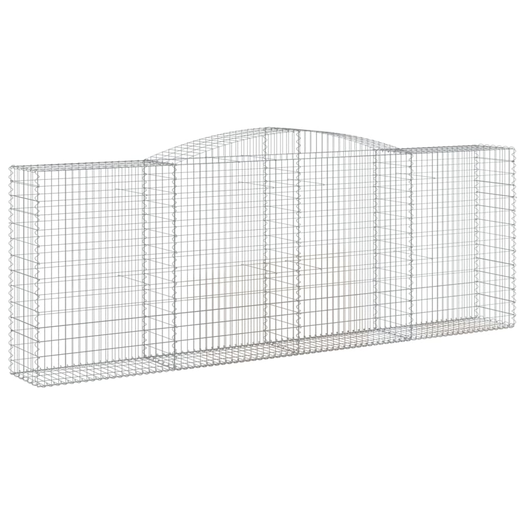 vidaXL 7 db íves horganyzott vas gabion kosár 400x50x140/160 cm