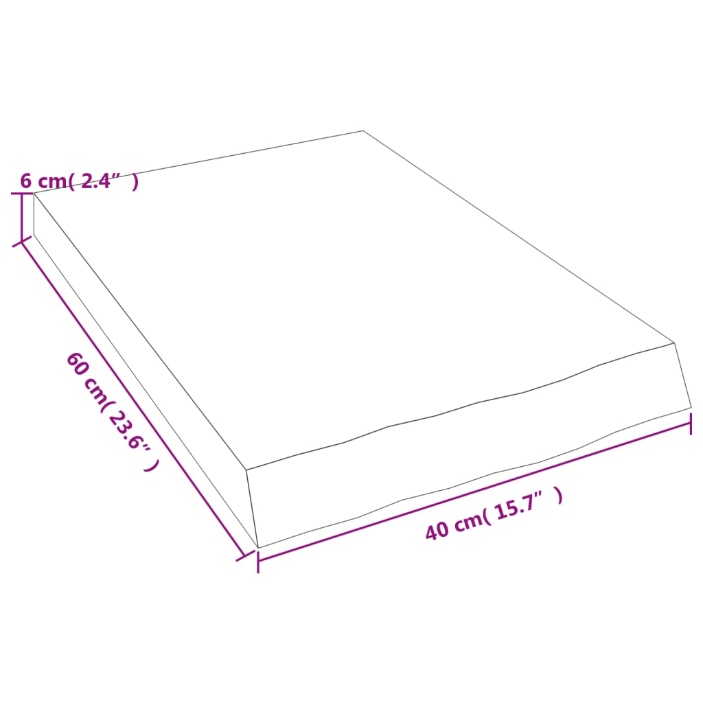 vidaXL kezeletlen tömör fa fürdőszobai pult 40x60x(2-6) cm