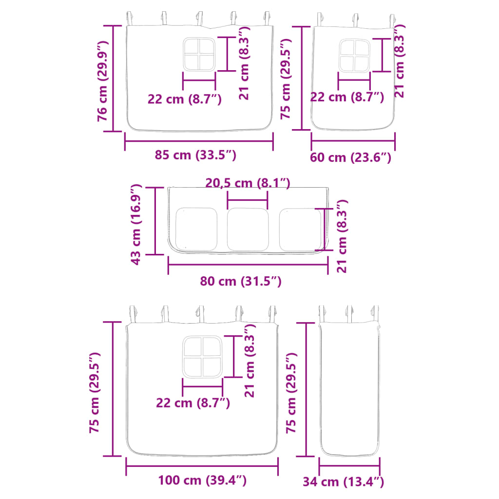 vidaXL rózsaszín emeletes ágy csúszdával és függönnyel 80 x 200 cm