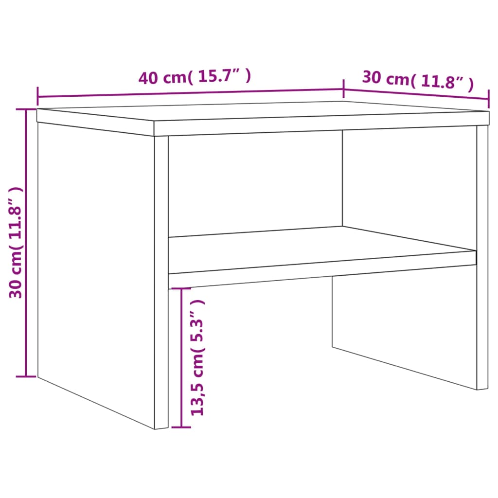 vidaXL 2 db barna tölgyszínű szerelt fa éjjeliszekrény 40x30x30 cm