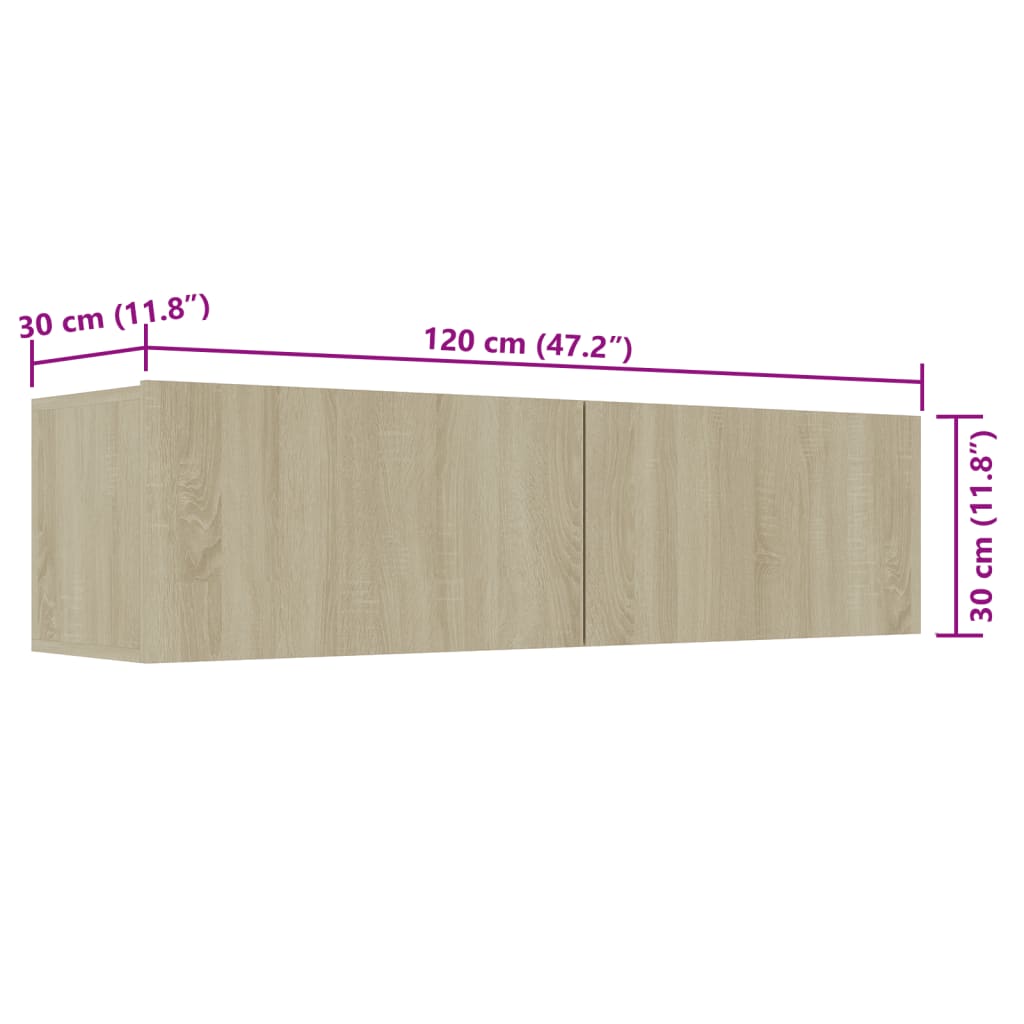 vidaXL sonoma tölgy szerelt fa TV-szekrény 120 x 30 x 30 cm