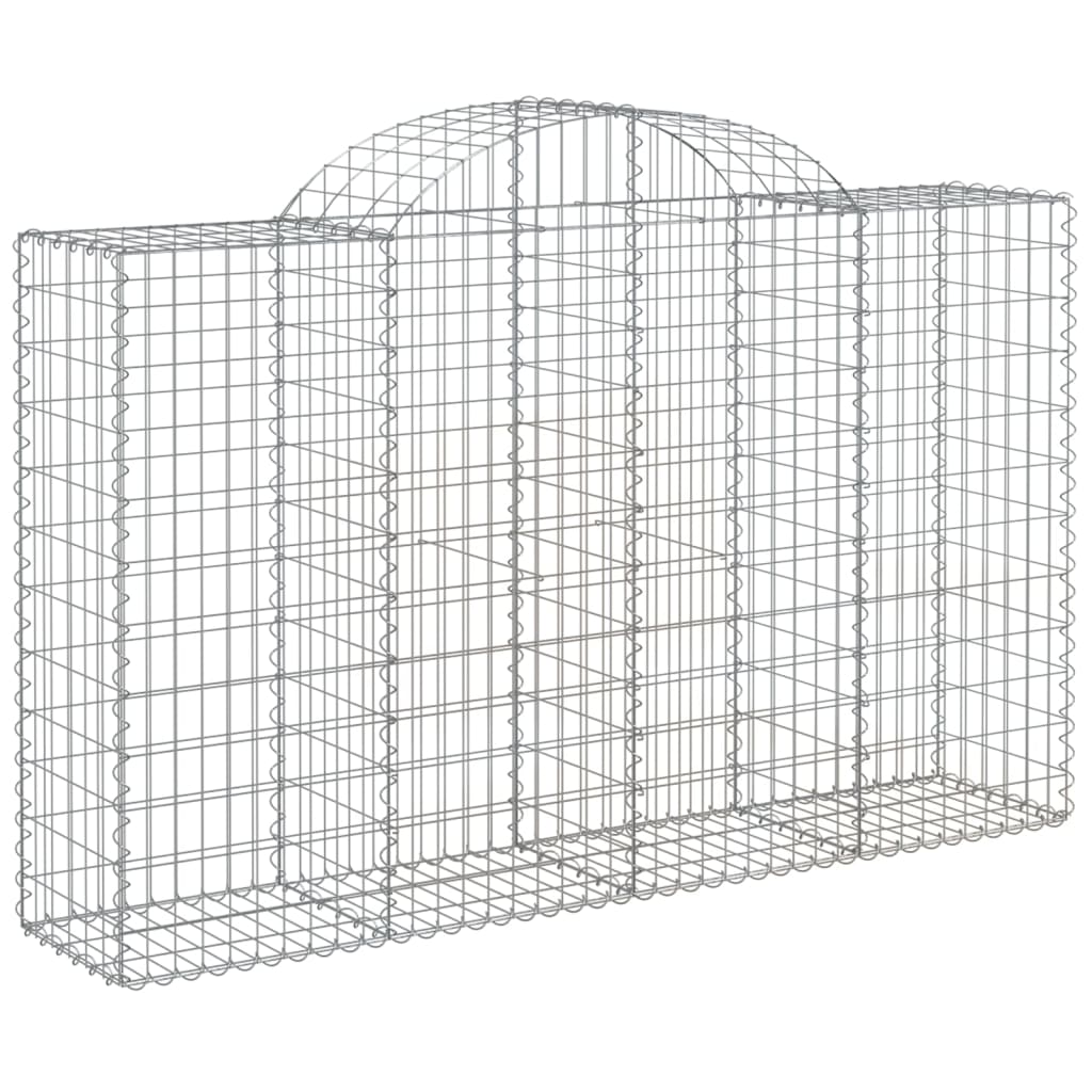 vidaXL 8 db íves horganyzott vas gabion kosár 200x50x120/140 cm