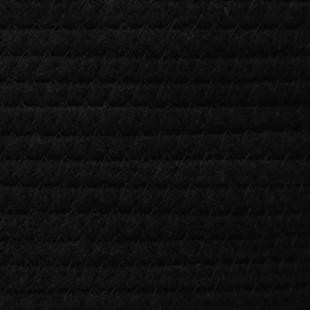 vidaXL fehér-fekete pamut tárolókosár fedéllel Ø40 x 35 cm