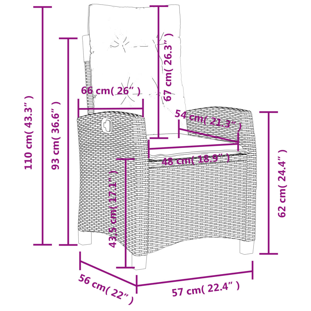 vidaXL 4 részes fekete polyrattan kerti étkezőszett párnákkal