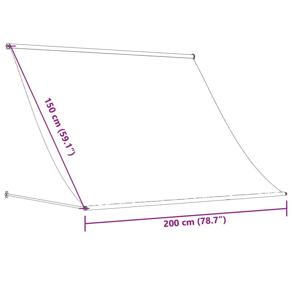 vidaXL antracit szövet és acél feltekerhető napellenző 200 x 150 cm