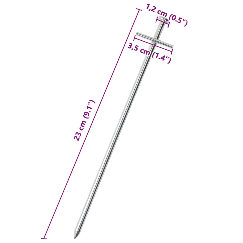 vidaXL 24 db horganyzott acél sátorcövek 23 cm Ø6 mm