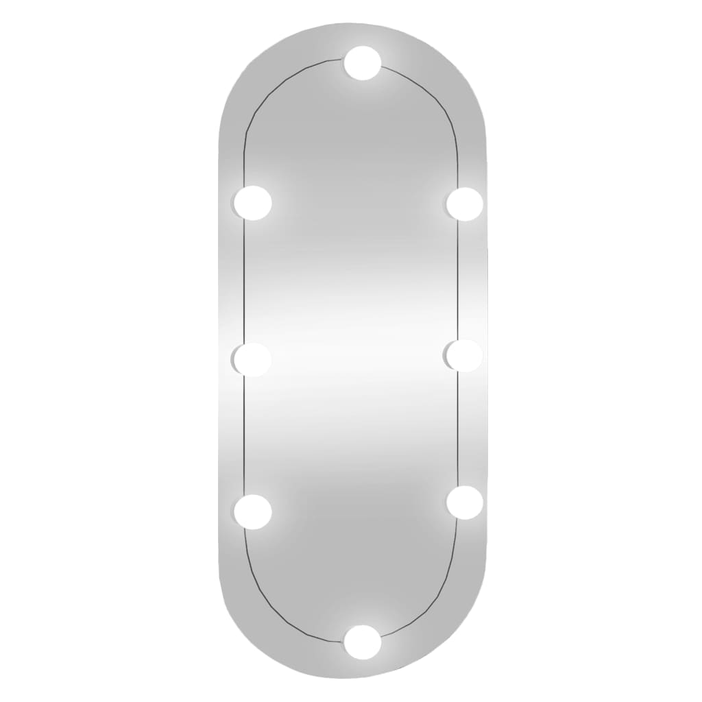 vidaXL ovális üveg falitükör LED fényekkel 35 x 80 cm