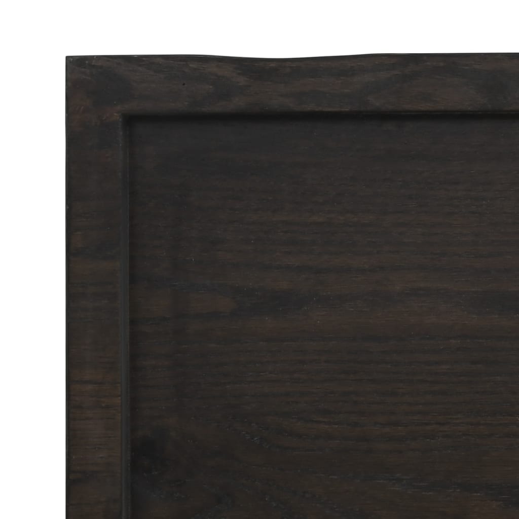 vidaXL sötétbarna kezelt tömör fa fürdőszobai pult 80x30x(2-4) cm