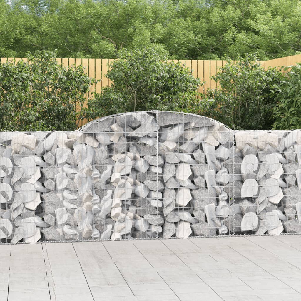 vidaXL 13 db íves horganyzott vas gabion kosár 300 x 30 x 100/120 cm