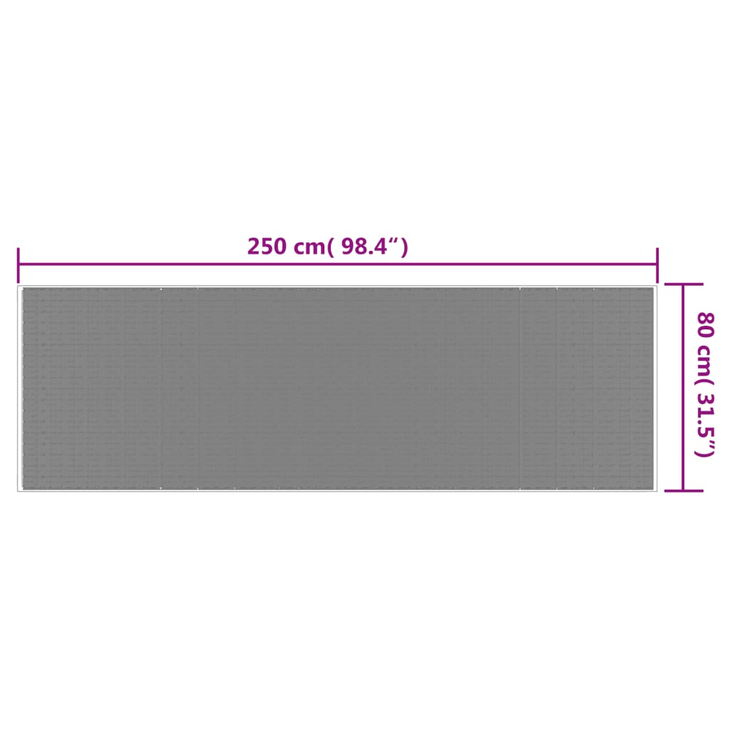 vidaXL szürke és fehér megfordítható kültéri szőnyeg 80x250 cm