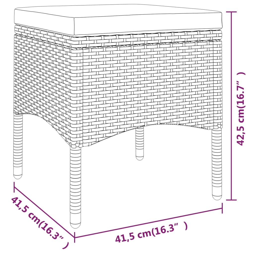 vidaXL 5 részes barna polyrattan kerti étkezőgarnitúra