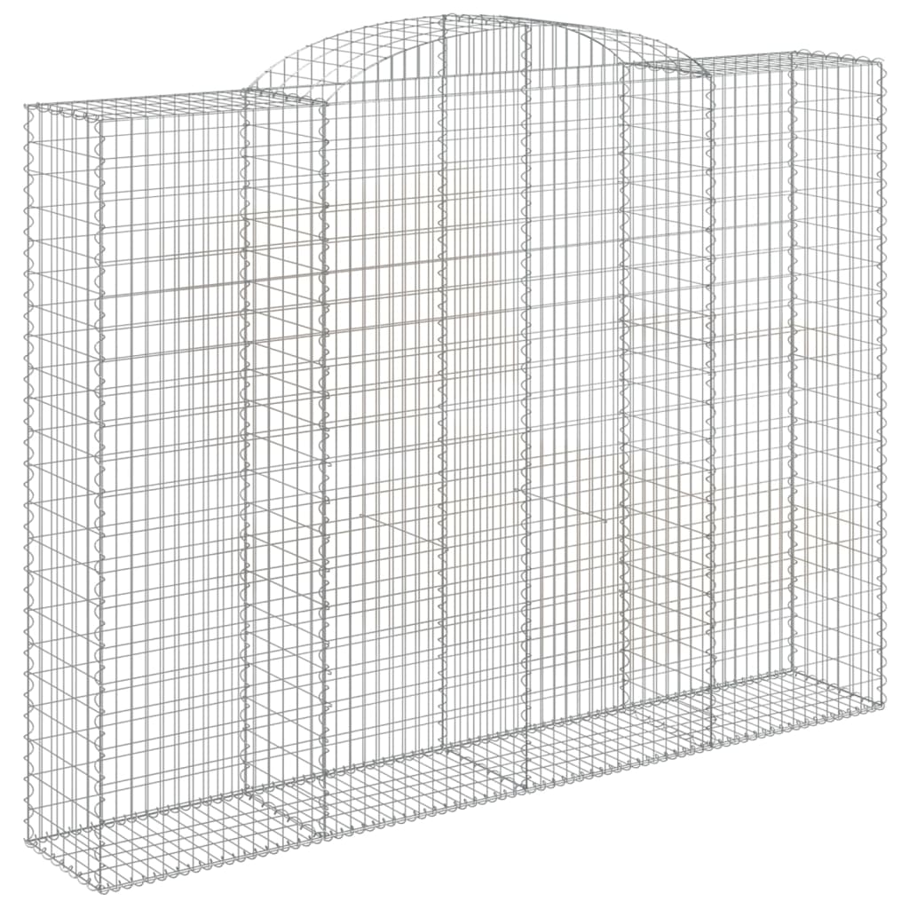 vidaXL 3 db íves horganyzott vas gabion kosár 300x50x220/240 cm