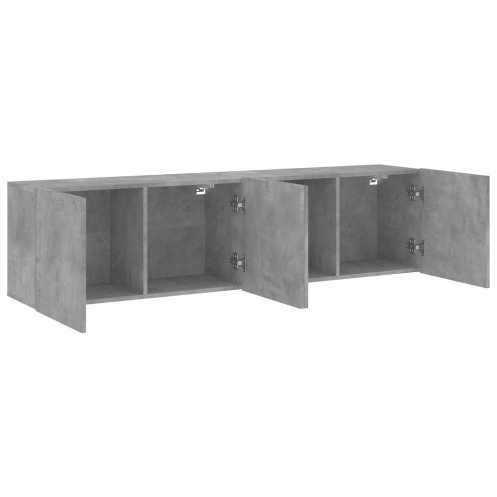 vidaXL 2 db betonszürke falra szerelhető TV-szekrény 80 x 30 x 41 cm