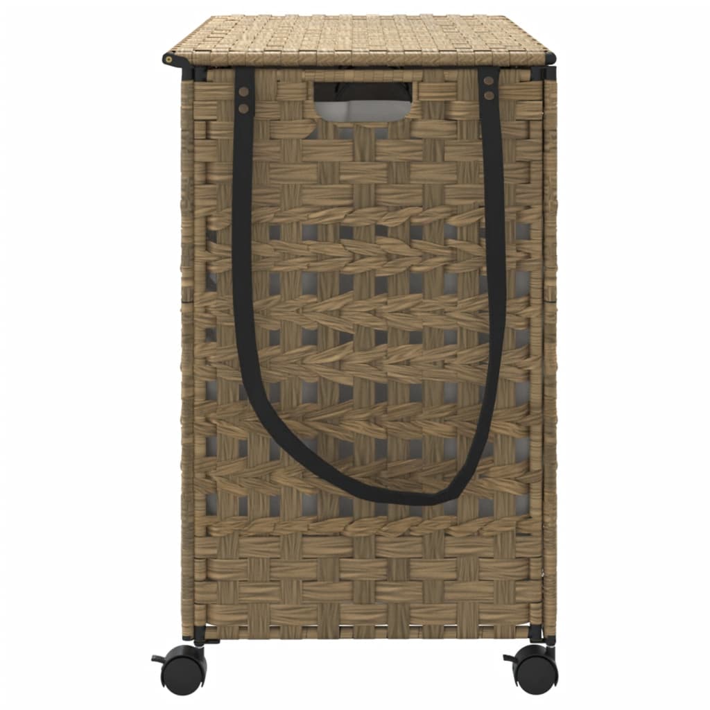 vidaXL rattan szennyeskosár kerekekkel 66x35x60 cm