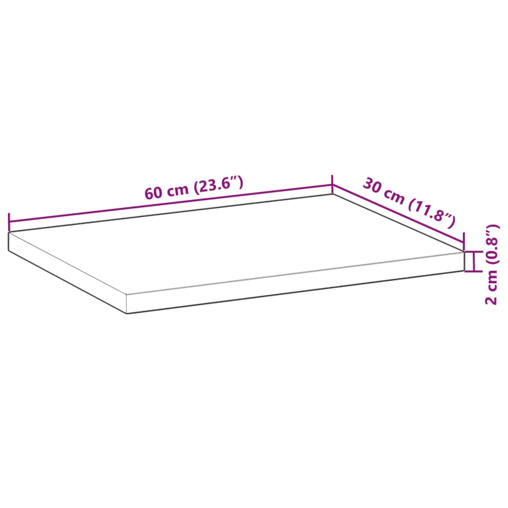 vidaXL 3 db kezeletlen tömör akácfa függőpolc 60 x 30 x 2 cm