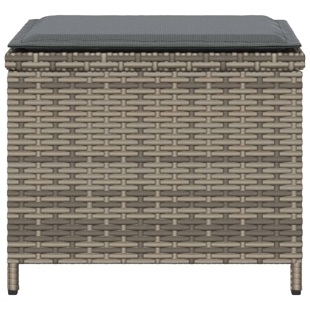 vidaXL 4 db szürke polyrattan kerti szék párnával 40 x 40 x 35 cm